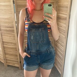 Denim Overall Shorts